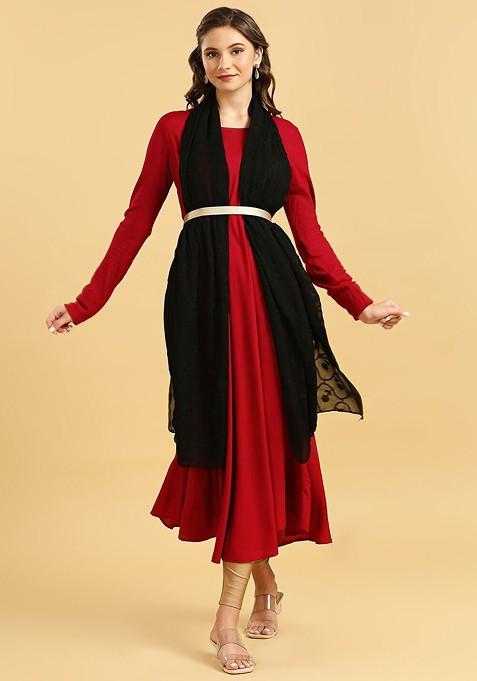 Floral Embroidered Dupatta