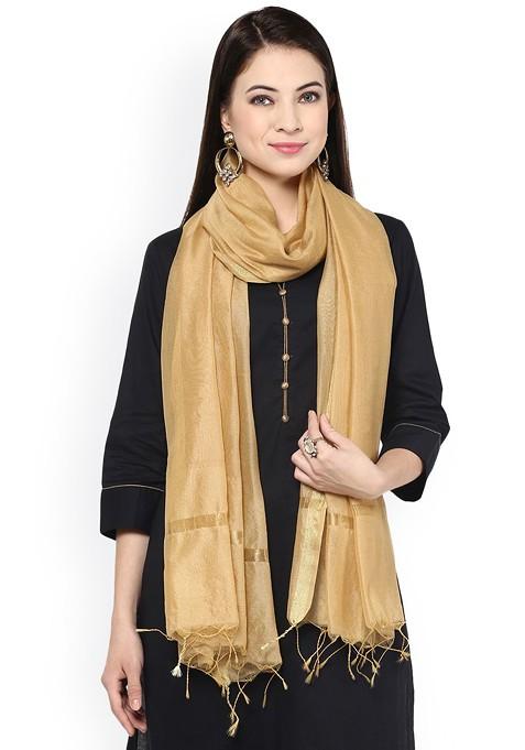 Beige Silk Dupatta