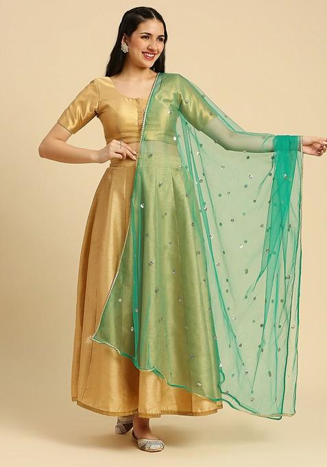 Embellished Sequinned Net Dupatta