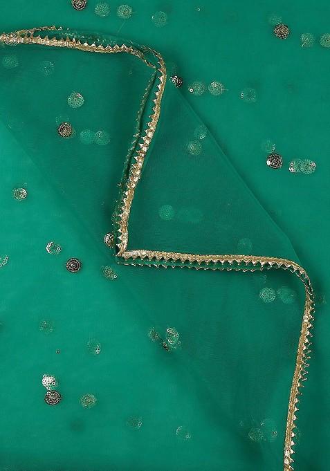 Embellished Sequinned Net Dupatta
