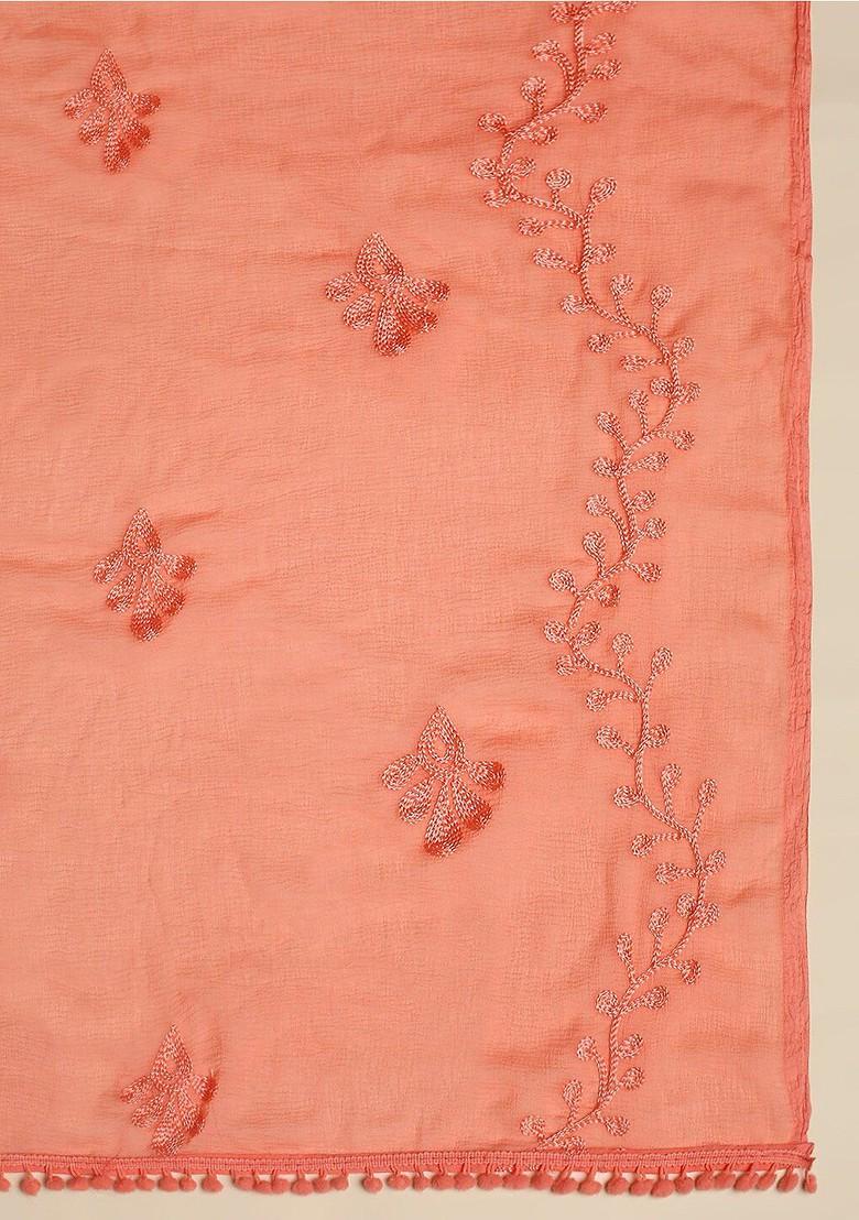 Embroidered Dupatta With Thread Work