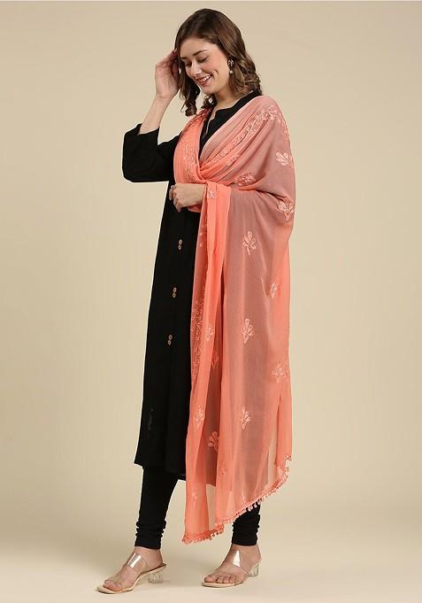 Embroidered Dupatta With Thread Work