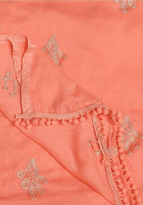 Embroidered Dupatta With Thread Work