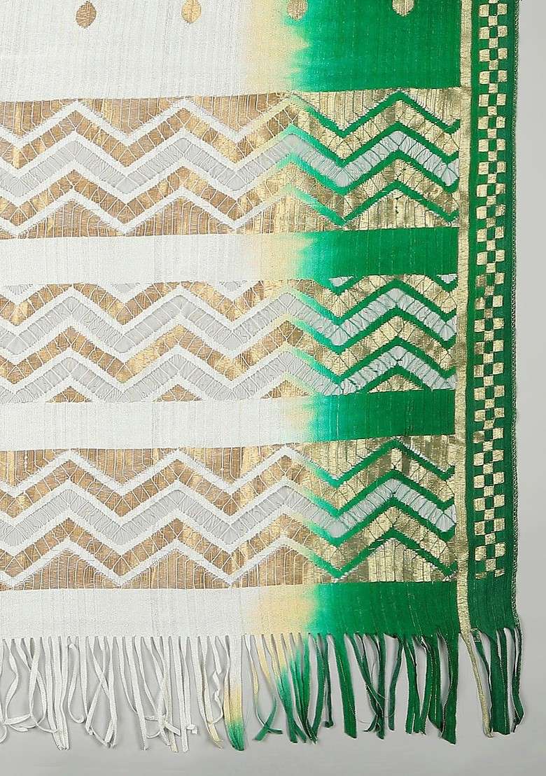 Tiranga Woven Design Silk Dupatta - Indya
