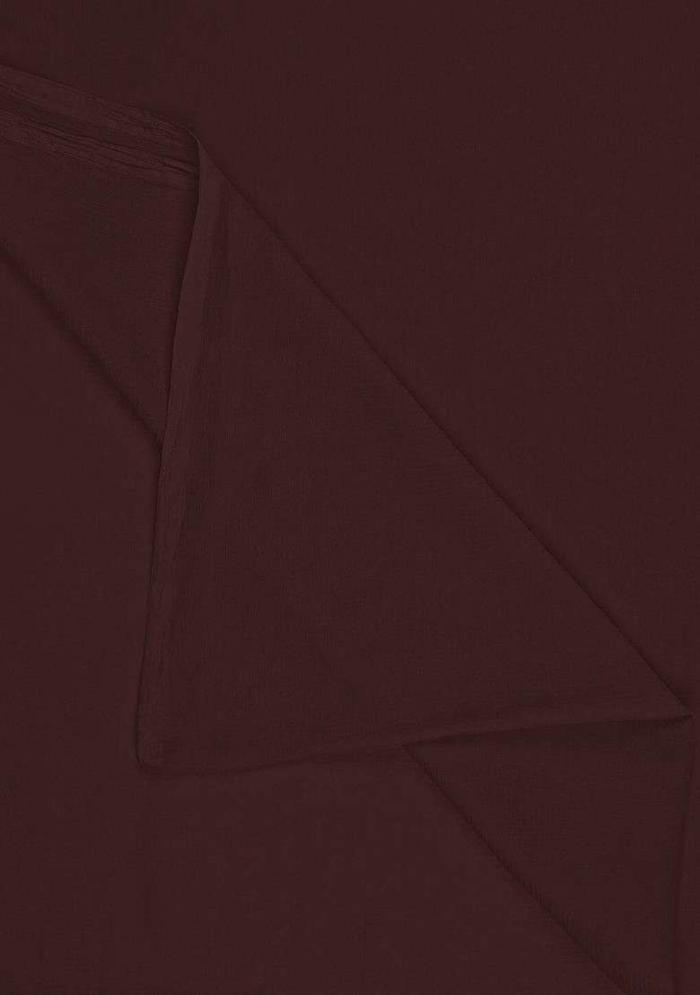 Coffee Brown Solid Dupatta - Indya