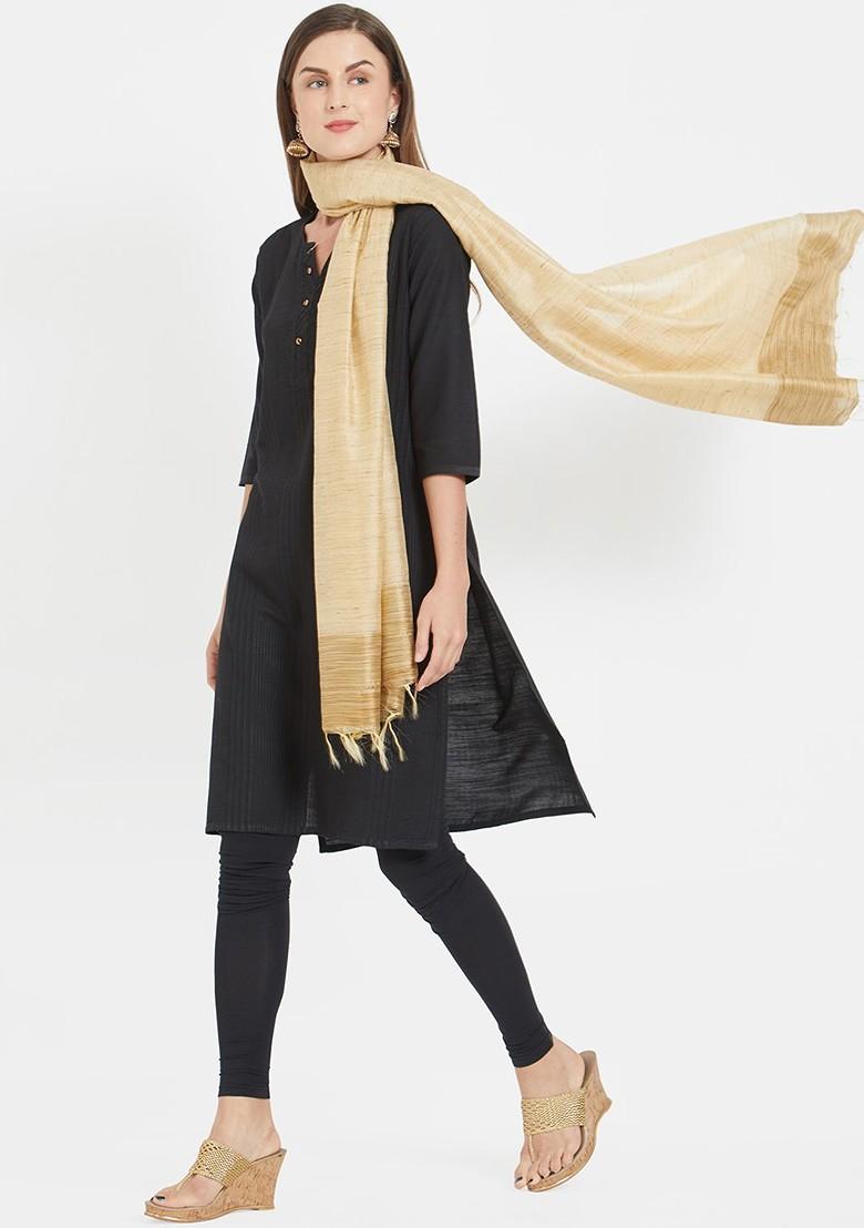 Beige Solid Dupatta
