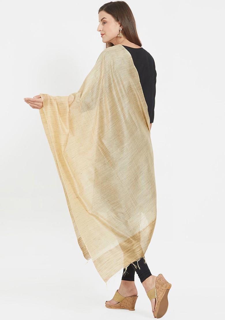 Beige Solid Dupatta
