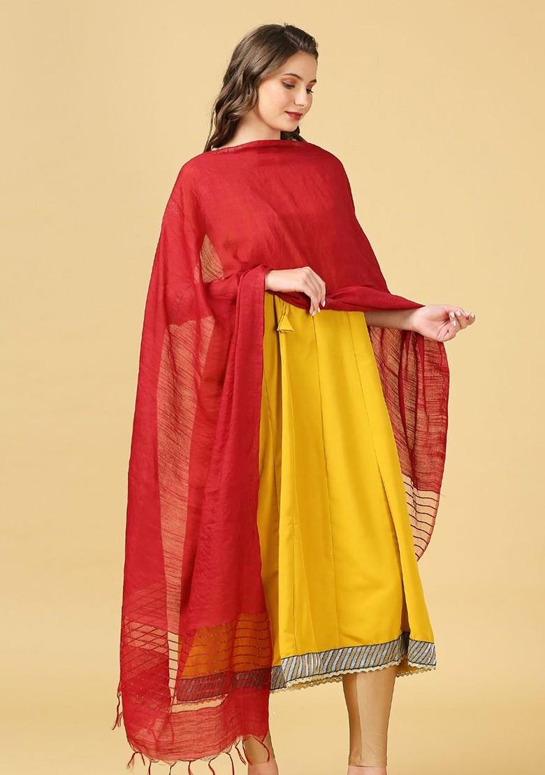 Cotton Silk Sequinned Dupatta