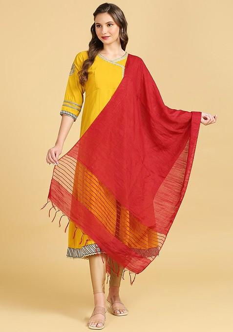 Cotton Silk Sequinned Dupatta