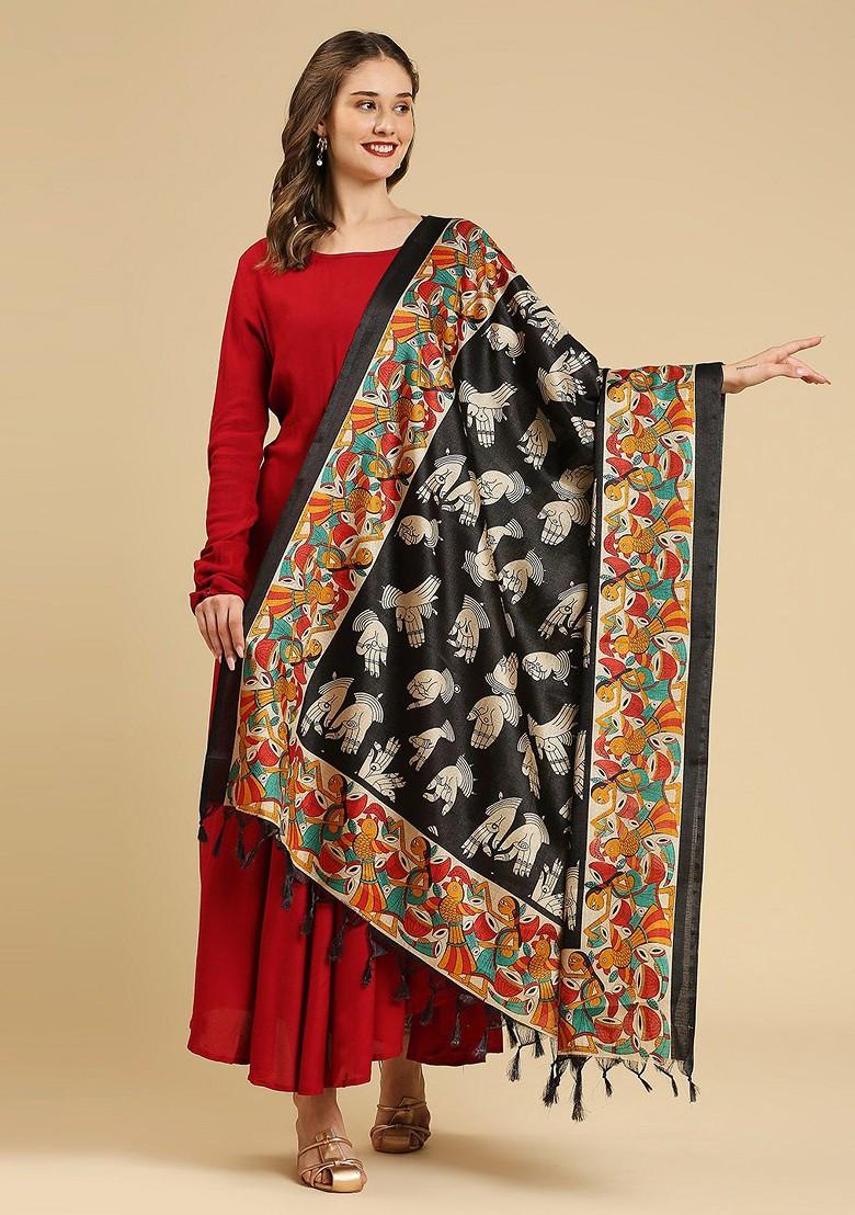 Ethnic Motifs Printed Art Silk Dupatta