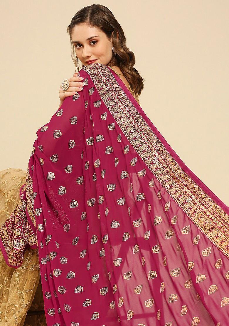 Embroidered Bridal Dupatta With Zardozi