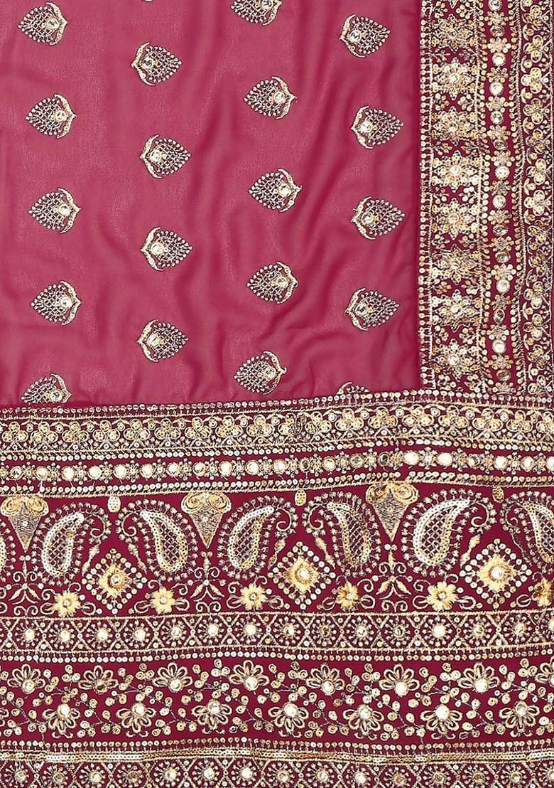 Embroidered Bridal Dupatta With Zardozi