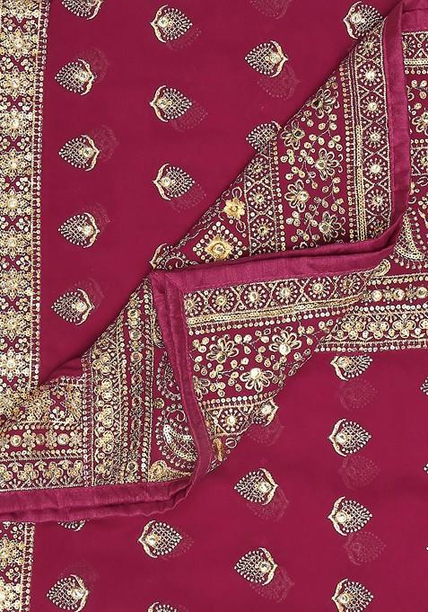Embroidered Bridal Dupatta With Zardozi