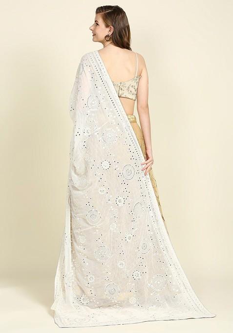 Women Embroidered Dupatta With Mirror Work