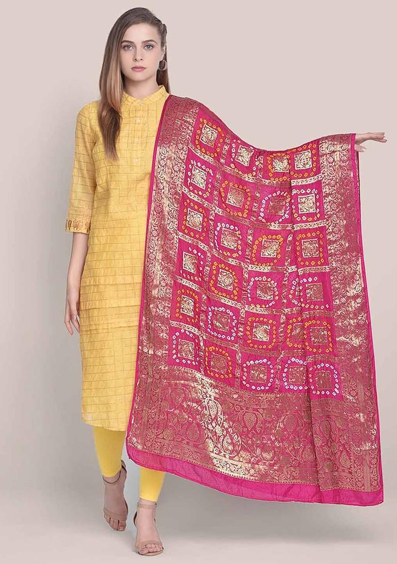 Ethnic Motifs Woven Design Bandhani Dupatta