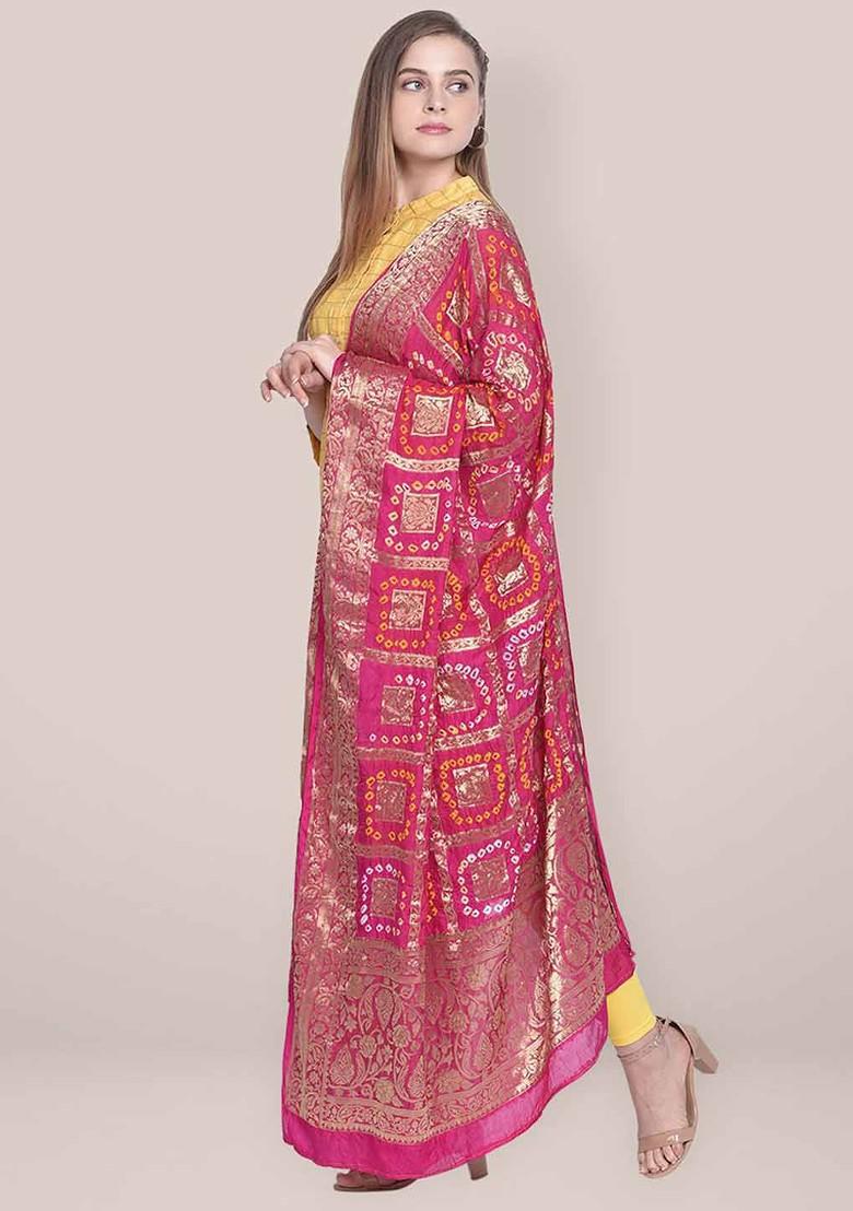 Ethnic Motifs Woven Design Bandhani Dupatta