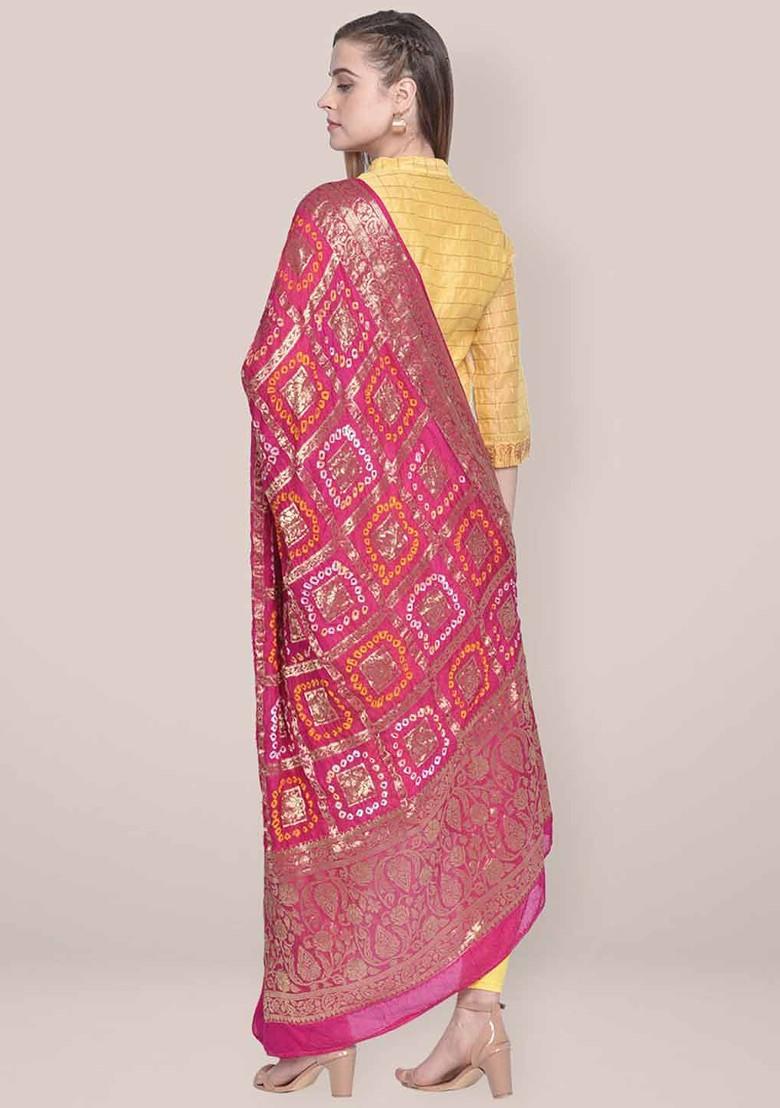 Ethnic Motifs Woven Design Bandhani Dupatta