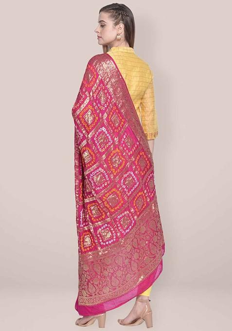 Ethnic Motifs Woven Design Bandhani Dupatta