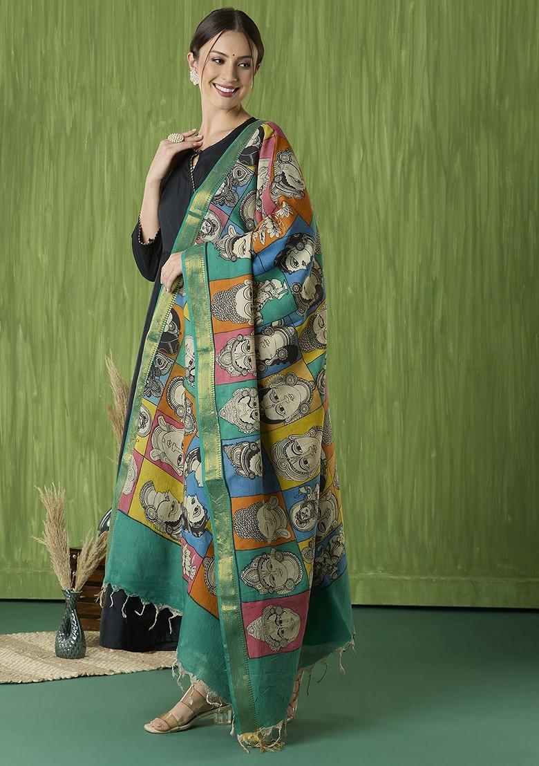 Ethnic Motifs Printed Kalamkari Dupatta