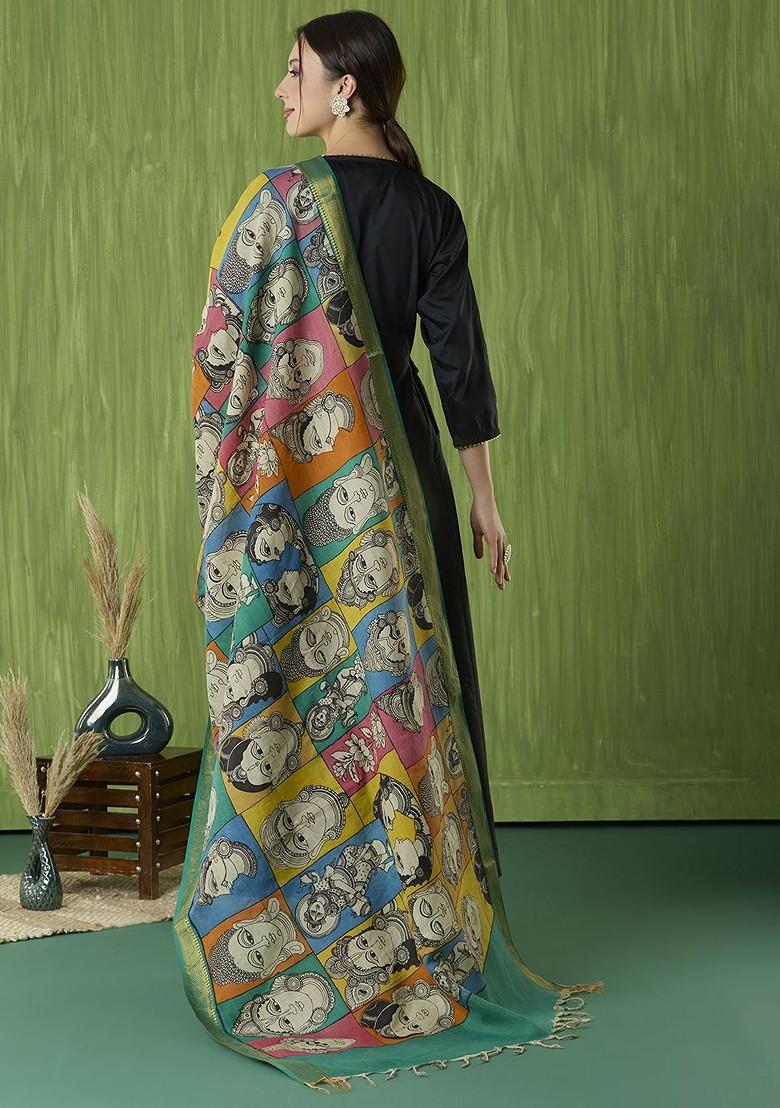 Ethnic Motifs Printed Kalamkari Dupatta