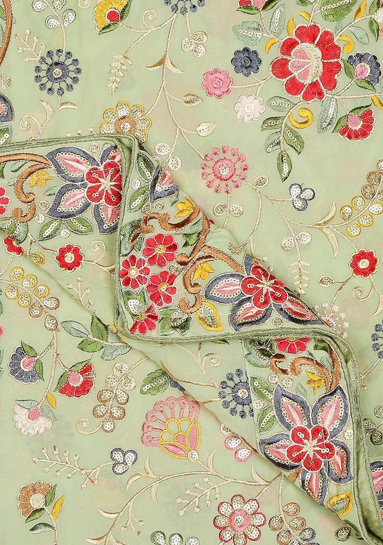 Women Embroidered Viscose Rayon Dupatta With Thread Work - Indya