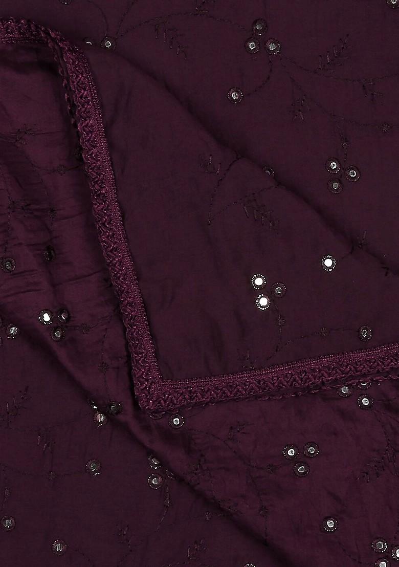 Embroidered Pure Cotton Dupatta With Mirror Work