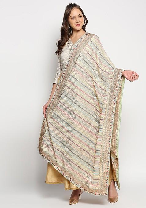 Embroidered Dupatta With Sequinned