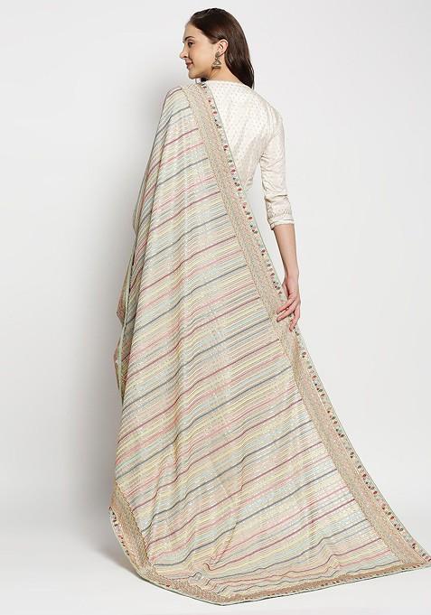 Embroidered Dupatta With Sequinned