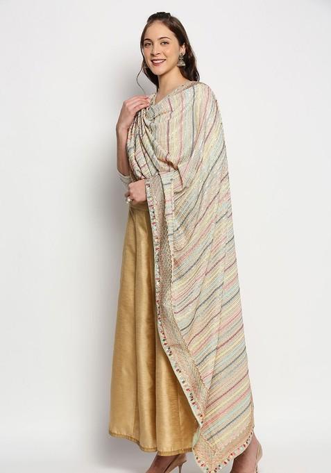 Embroidered Dupatta With Sequinned