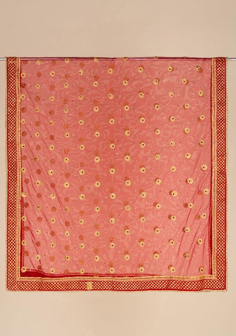 Embroidered Dupatta With Zardozi