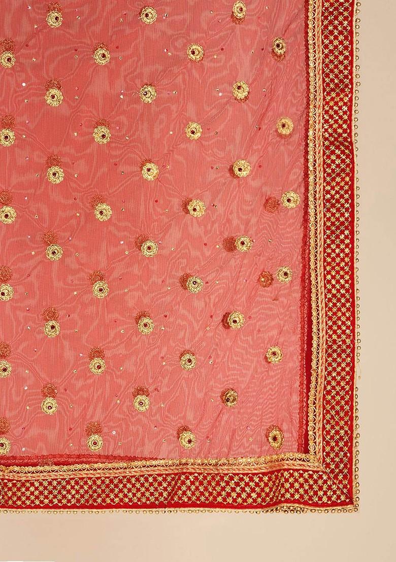 Embroidered Dupatta With Zardozi