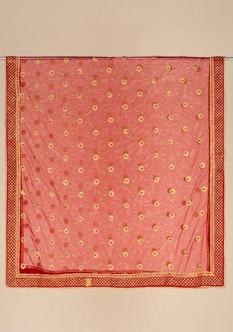 Embroidered Dupatta With Zardozi