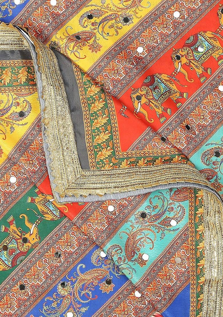 Ethnic Motifs Printed Dupatta With Mirror Work