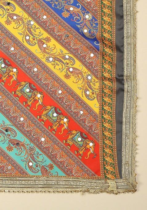 Ethnic Motifs Printed Dupatta With Mirror Work