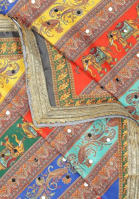 Ethnic Motifs Printed Dupatta With Mirror Work