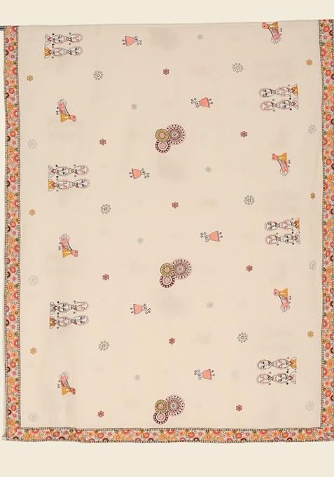 Ethnic Motifs Embroidered Thread Work Pure Cotton Dupatta