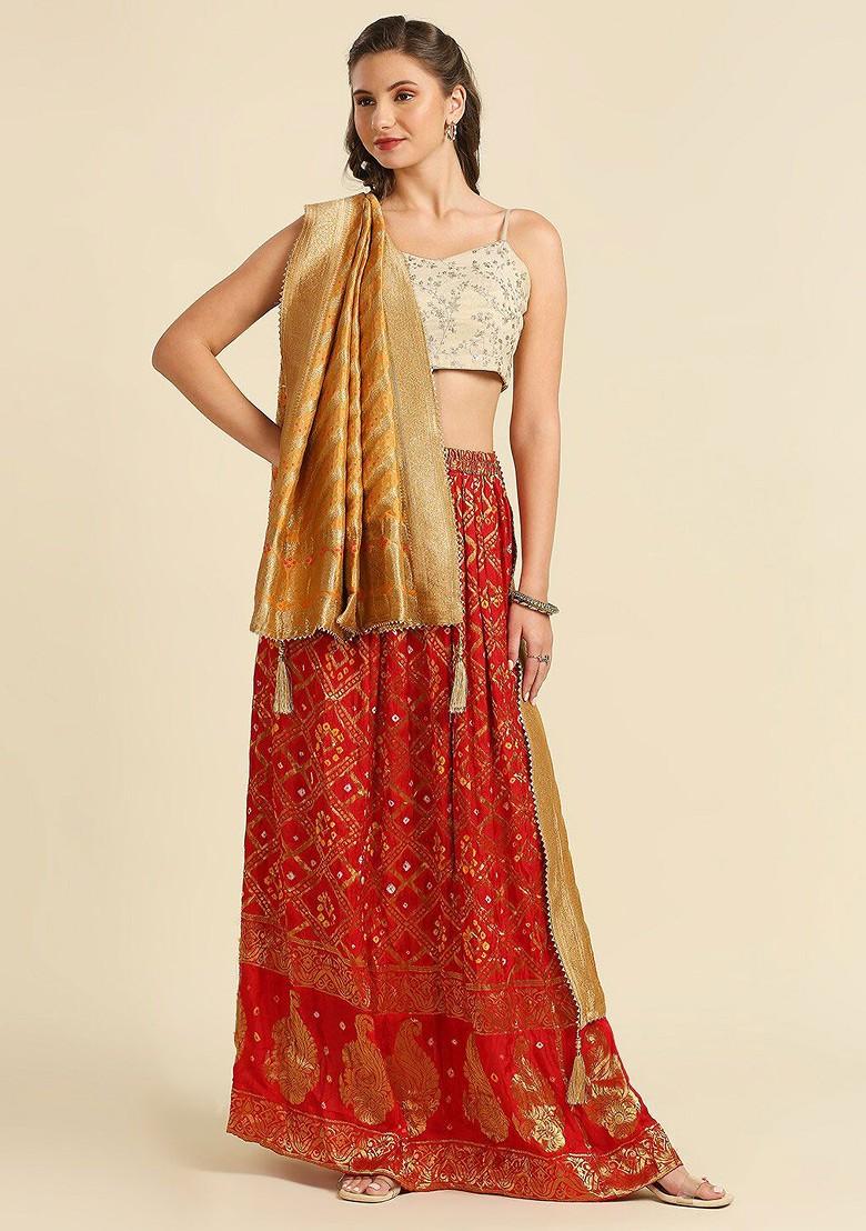 Ethnic Motifs Woven Design Silk Dupatta With Zari