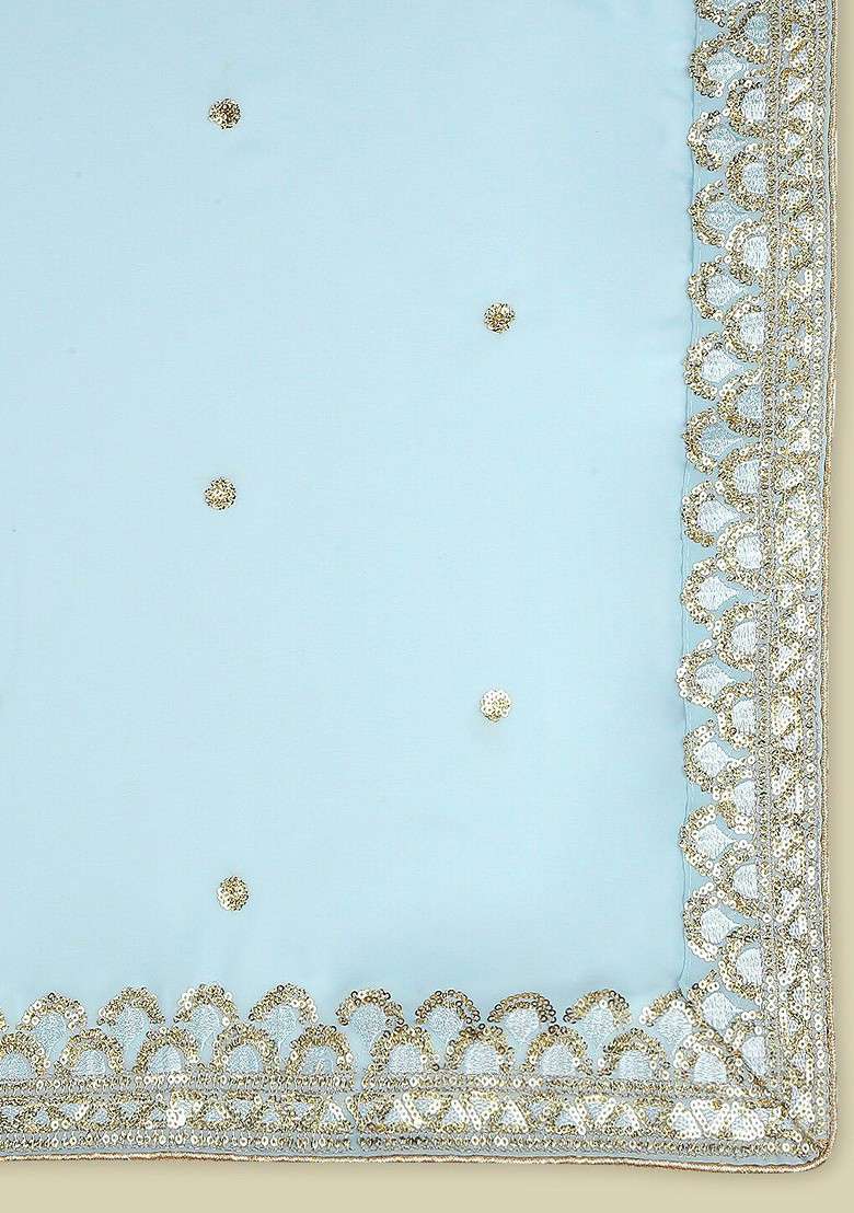 Ethnic Motifs Embroidered Dupatta With Zardozi - Indya