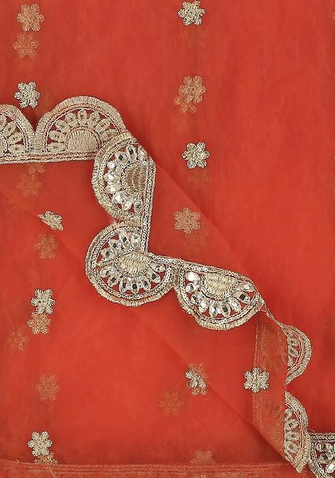 Ethnic Motifs Embroidered Dupatta With Zari