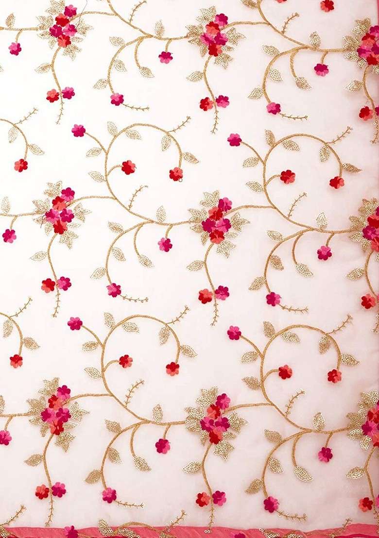 Embroidered Organza Dupatta With Sequinned - Indya