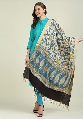 Ethnic Motifs Printed Kalamkari Cotton Dupatta