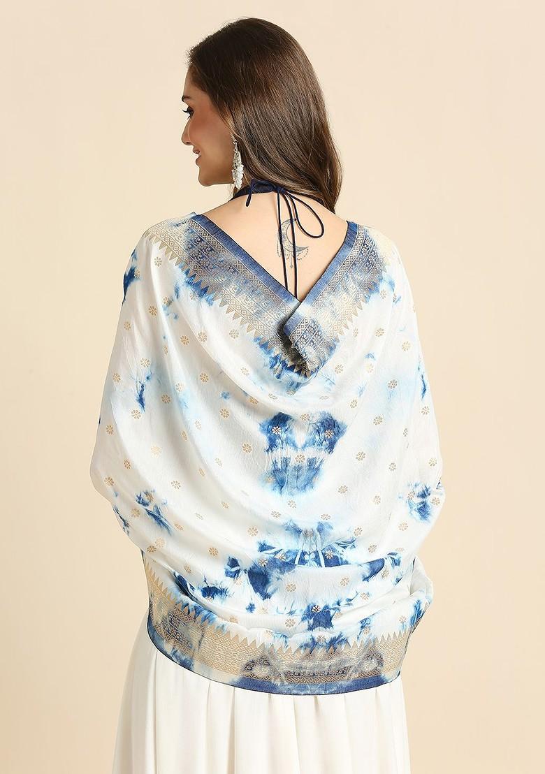 Dyed Shibori Printed Banarasi Silk Dupatta