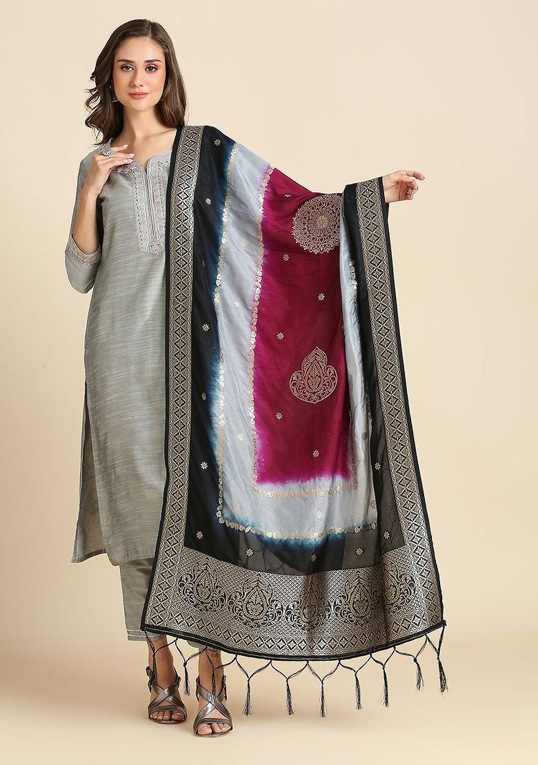 Ethnic Motifs Woven Design Banarasi Silk Dupatta