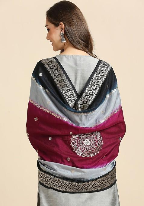 Ethnic Motifs Woven Design Banarasi Silk Dupatta