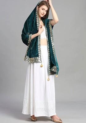 Embroidered Velvet Dupatta