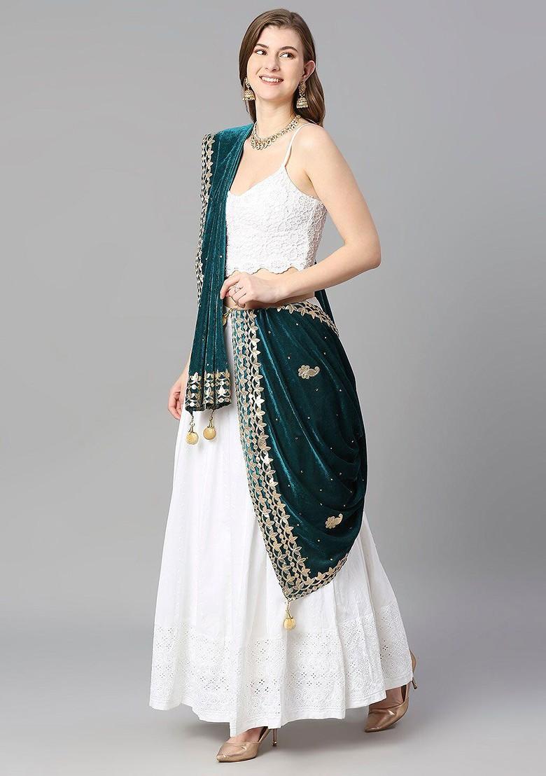 Embroidered Velvet Dupatta