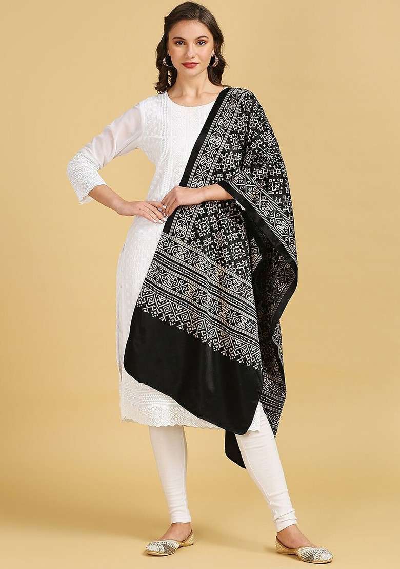 Ethnic Motifs Printed Block Print Dupatta - Indya