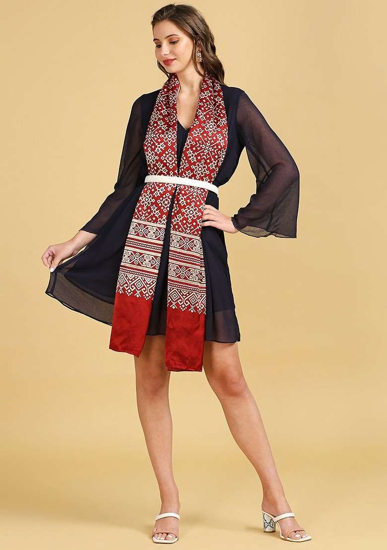 Ethnic Motifs Printed Block Print Dupatta - Indya