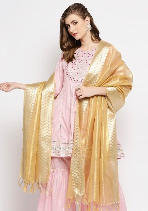 Gold Silk Banarasi Dupatta