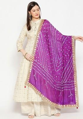 Bandhani Printed Dupatta With Gotta Patti